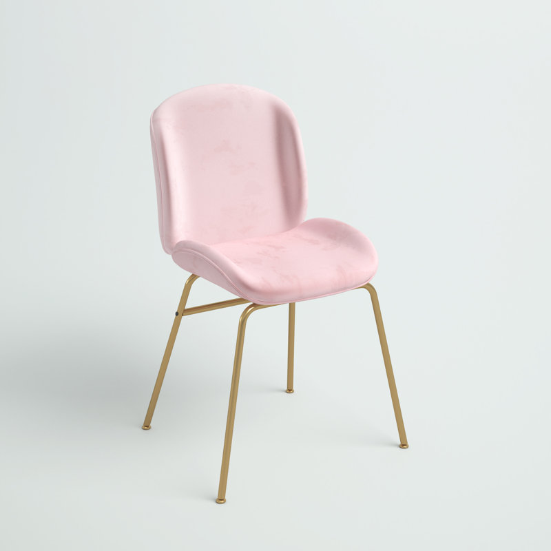 Chaise d'appoint rembourrée en velours Gleno, Rose