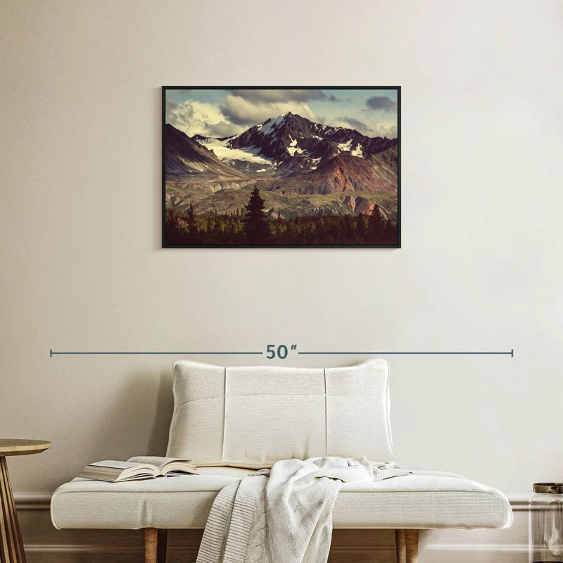 Montagnes de l'Alaska, Cadre flottant noir, 31 po x 21 po