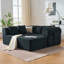 Canapé modulaire en velours modulaire, siège profond en forme de L avec méridienne, style nuage moderne pour le salon, aucun assemblage requis, noir