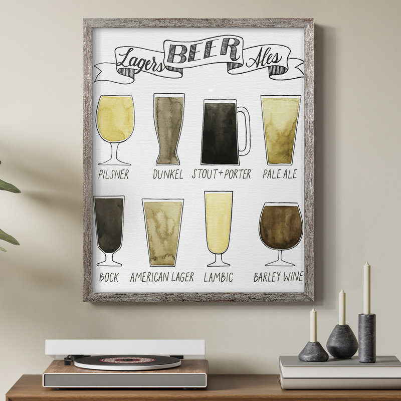«Beer Information», reproduction encadrée - bois massif, H 11 po x l 9 po