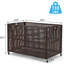 Organisateur de rangement flottant près de la piscine, bac de rangement pour jouets de piscine avec support de flotteur en osier pour piscine extérieure avec poignée Chariot de radeau de chariot roulant pour piscine Nouilles Boules Équipement flottant brun