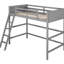 Lit mezzanine simple en bois massif gris avec construction en pin de qualité, 14 lattes et support, décor de chambre simple et élégant, lit L 78,9 po x l 42 po x H 67,3 po-130115580