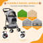 Poussette pour animal de compagnie, poussette pliable pour chien avec 4 roues, panier amovible et porte-gobelet, transporteur pliant pour animal de compagnie