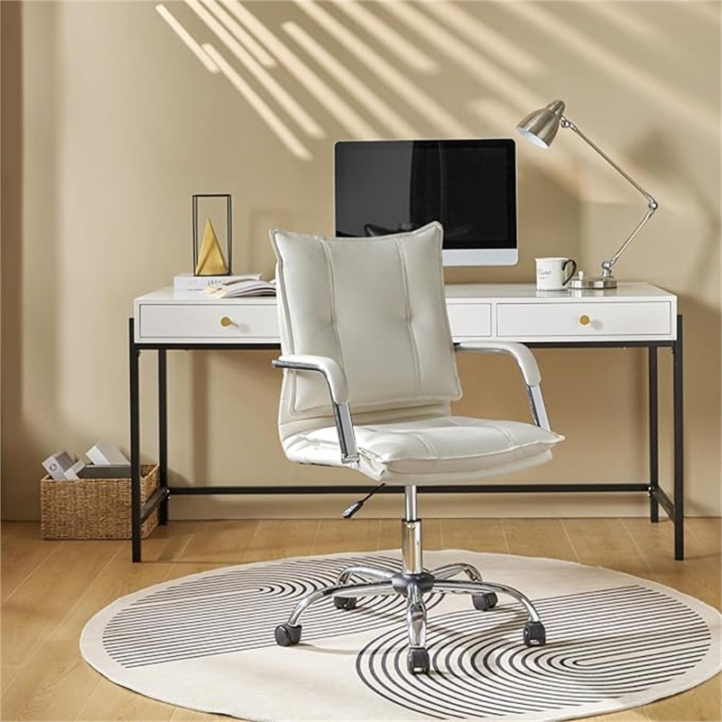 Fauteuil de bureau HULALA Home, Blanc, Silver