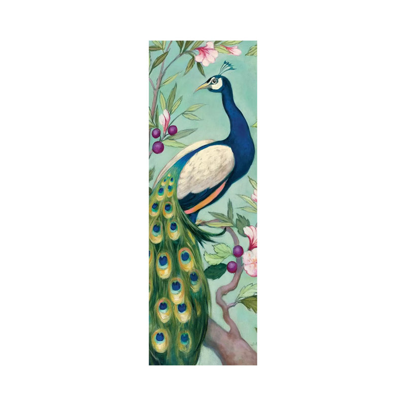 Pretty Peacock II by Julia Purinton - Wrapped Canvas Panoramic Painting, 182.88 cm H x 60.96 cm W