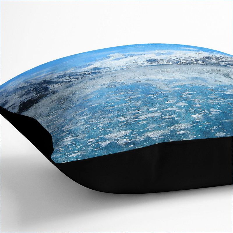 Alaskan Mountain and Lake Vol.2 Scatter Cushion, 40cm H x 40cm W x 15cm D, Black