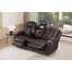 Tayeba Power Leather Reclining Sofa Couch With Reading Lamp Drop-down Table Cup Holders, Wireless Charger, LED Lights
