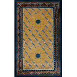 Small Artistic Antique Ningxia Chinese Hand Knotted Mid 19th Century Rug