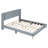 Queen Size Corduroy Platform Bed With Headboard-633384849