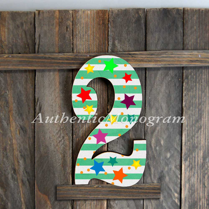 Suspension murale étoile de monogramme avec étoiles sparkles, 2