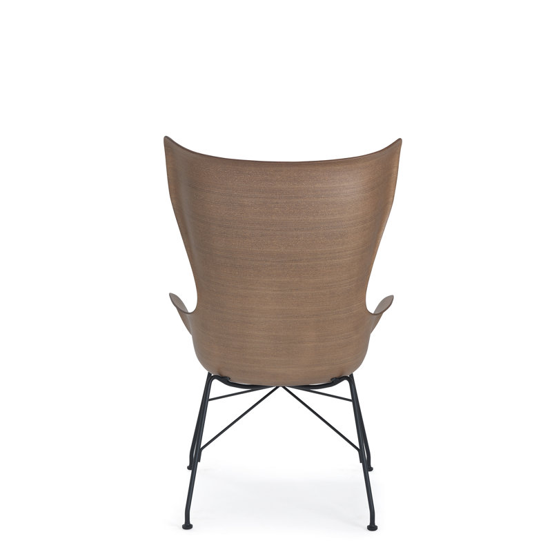 K/Wood Lounge Chair, Veneer Dark Wood with Black