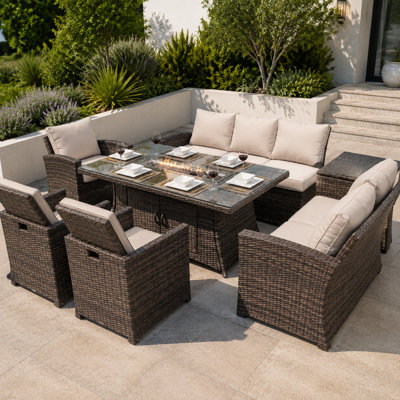 Tegan 8 - Person Patio Conversation Set with Cushions