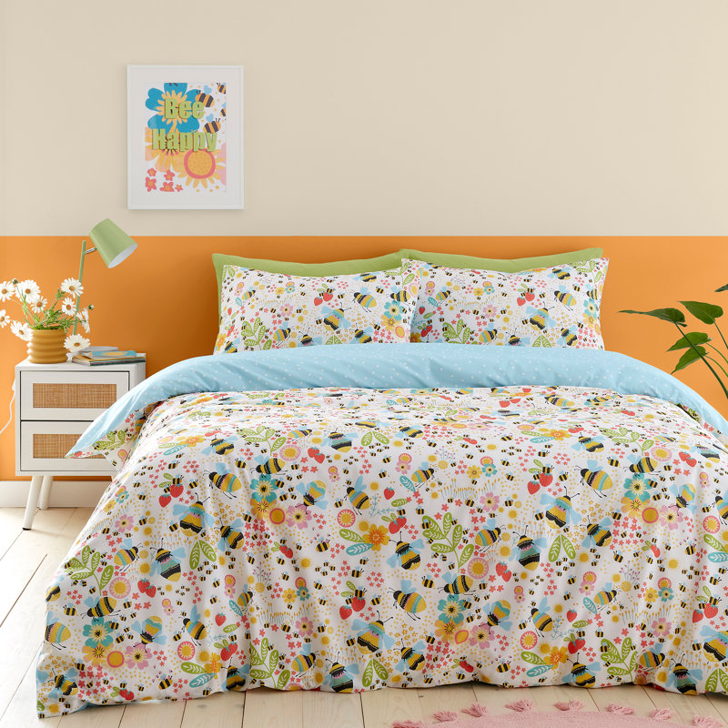 Buzzy Bee Cotton Blend Animal Print Duvet Cover Set with Pillowcases Included, Double - 2 Standard Pillowcase
