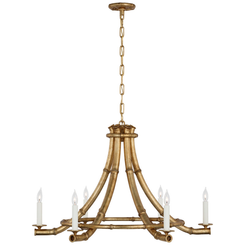 Alana 39" Chandelier, Gilded Plaster