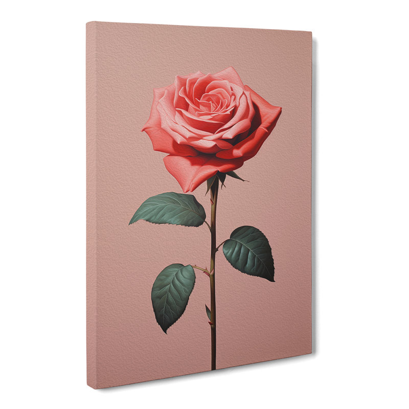 Rose Minimalism No.4 - Wrapped Canvas, 50cm H x 35cm W x 3cm D