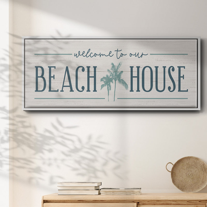 Our Beach House- Framed Canvas, 24" H x 60" W
