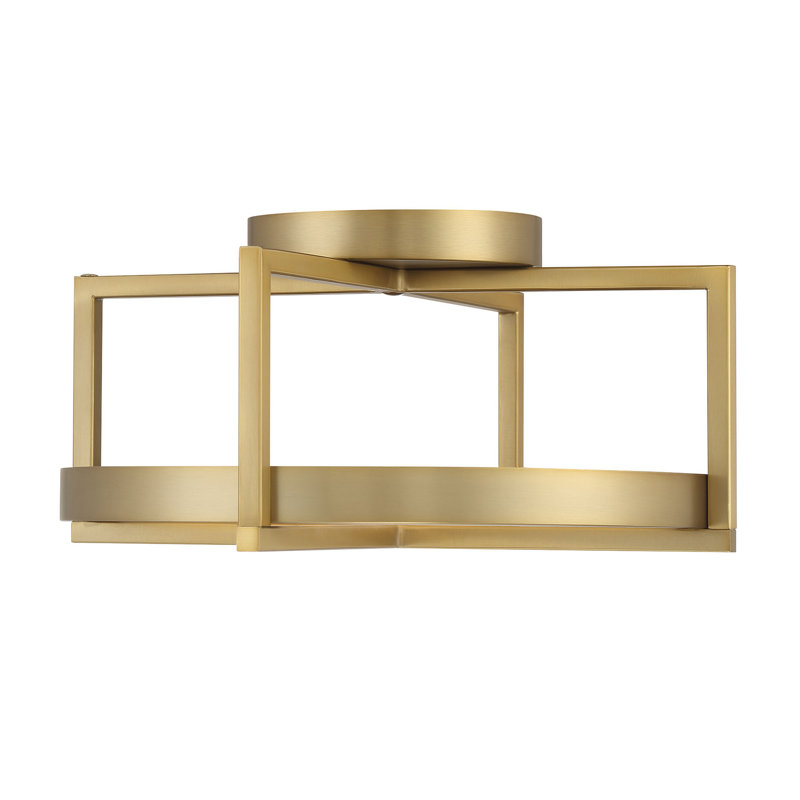 LED Semi Flush Mount, 6.5" H x 14" W x 14" D