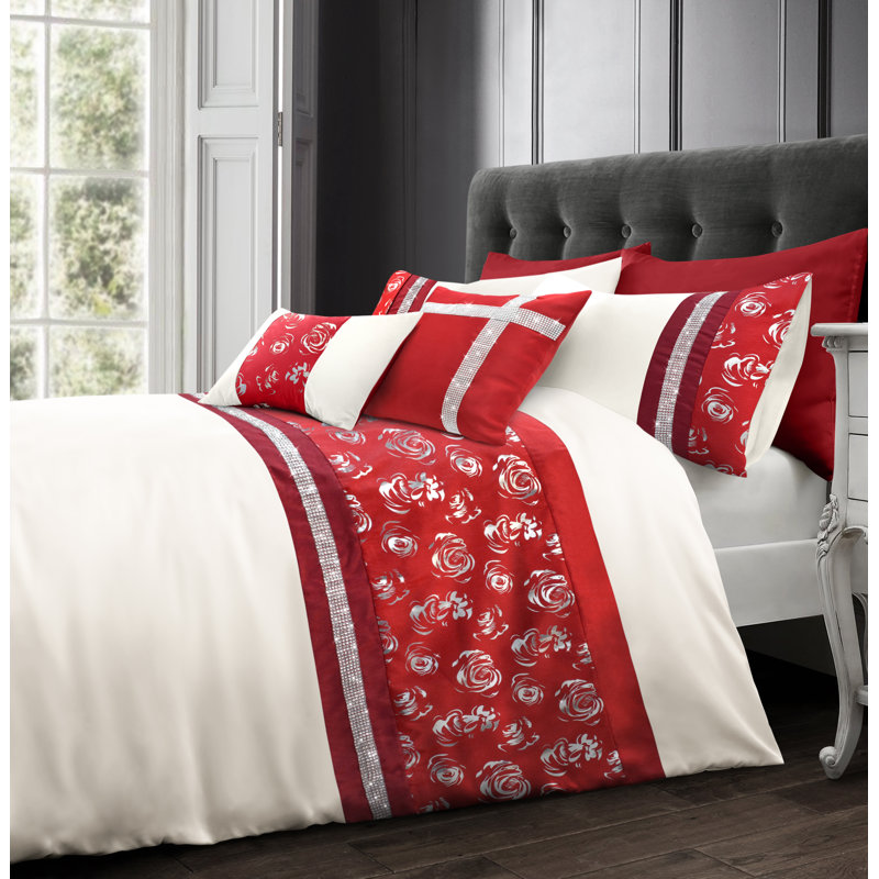 Ordan Abstract Duvet Cover Set, Single, Red