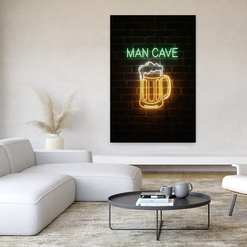 Art mural contemporain «Man Cave», H 60 po x l 40 po