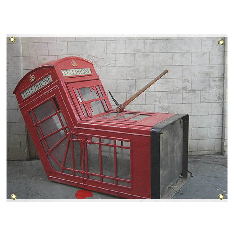 Tapisserie de démarcation en polyester de la boîte téléphonique, H 26 po x l 36 po x P 1 po