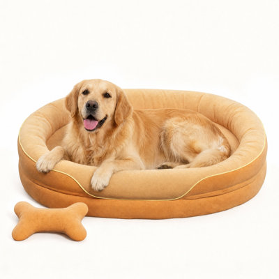 Orthopedic Dog Bed with Memory Foam and Bolster Sofa, Machine Washable Cover, Comfy Dog Bed