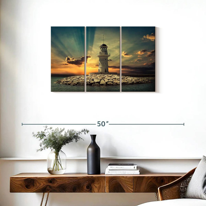 Aletra Majestic Lighthouse Sunset, 20" H x 33" W