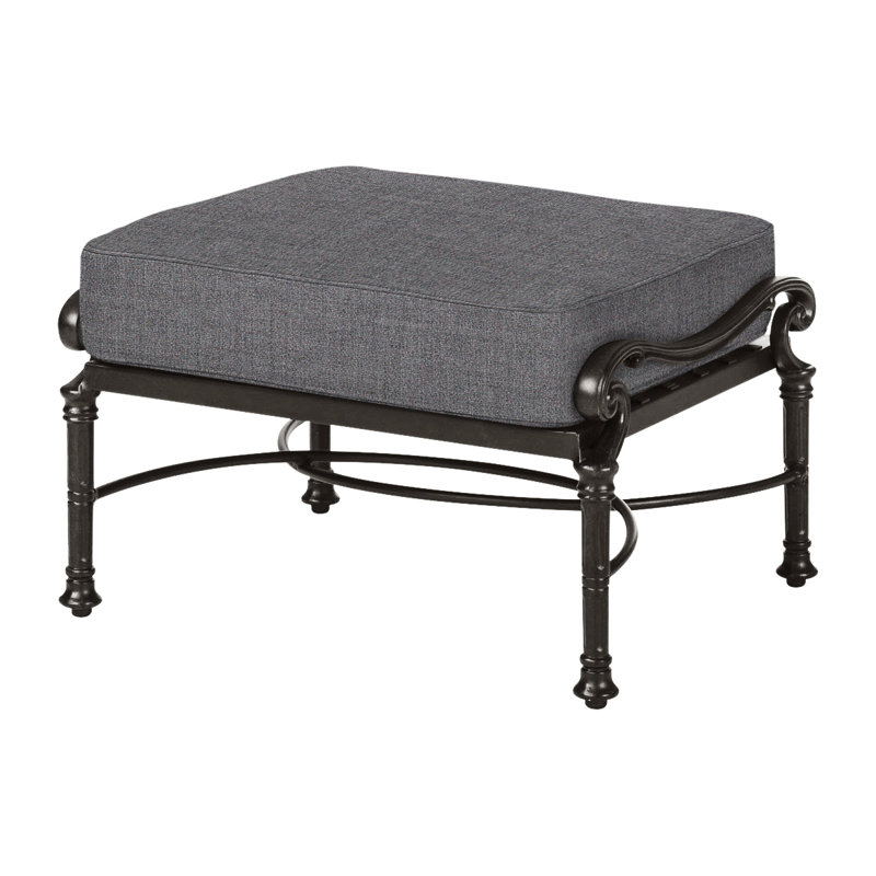 Florence Ottoman Frame with Cushions, Desert Bronze, Cast Slate Sunbrella® Plainweave