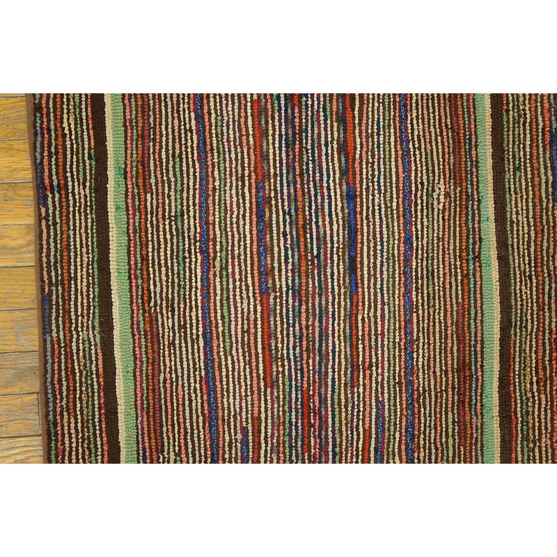 Antique American Hooked Rug American Multicolor 1890s Multicolor