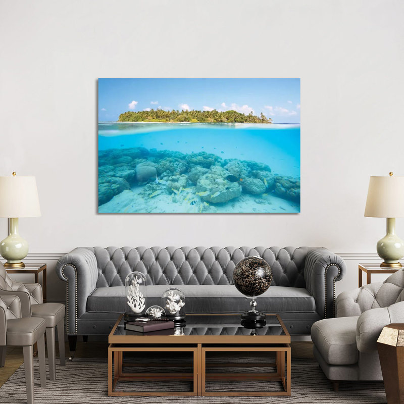 Island And Reef, Maldives by Matteo Colombo - Wrapped Canvas Print, 152.5 cm H x 101.5 cm W