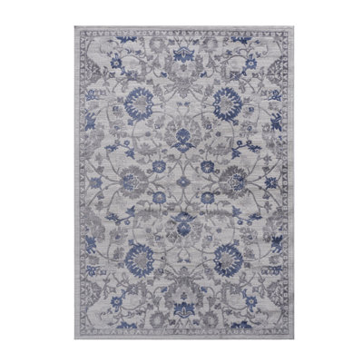 6x9 Stylish Blue/silver/ Area Rug - Non-shedding, Stain For Home Living Bedroom, Decor