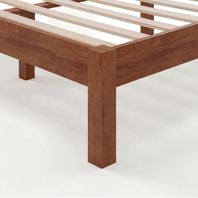 Solid Wood Signature Platform Bed with Headboard, Full, Cherry Finish, No Box Spring Needed, Easy Assembly, Cherry, Full