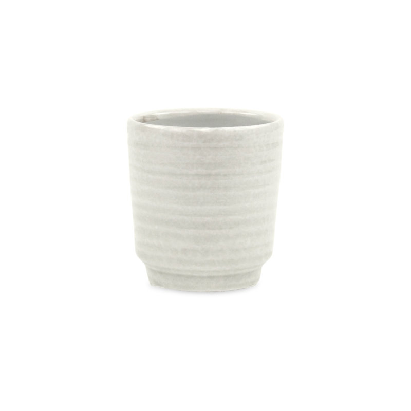 Mosley Handmade Ceramic Pot Planter, White, 4" H x 3.75" W x 3.75" D 