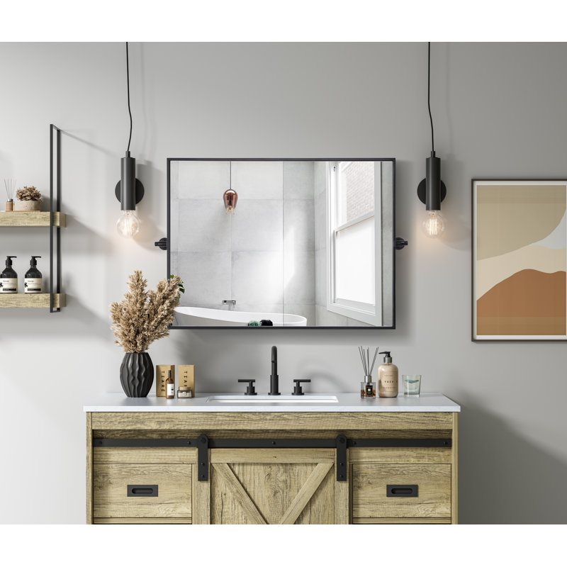Miroir Amoura, 36 po x 27 po, Noir