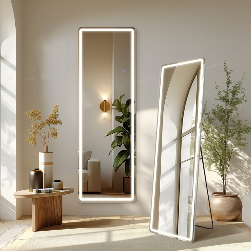 Tavey Aluminum Rectangle LED Mirror, 63" x 20