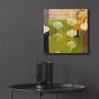 «Green Shade» par Jennifer Rasmusson, art mural en verre acrylique, 12 po x 12 po