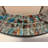 Zorigs Mosaic Mirror, Wall Art Décor – 24” Round Handcrafted Decorative Wall Mirror, Silver, Sky Blue, and Maple Brown Mosaic Tiles with Embedded Imperial Design