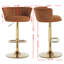 Ensemble de 2 tabourets de bar, avec repose-pieds et base pivotante réglable en velours