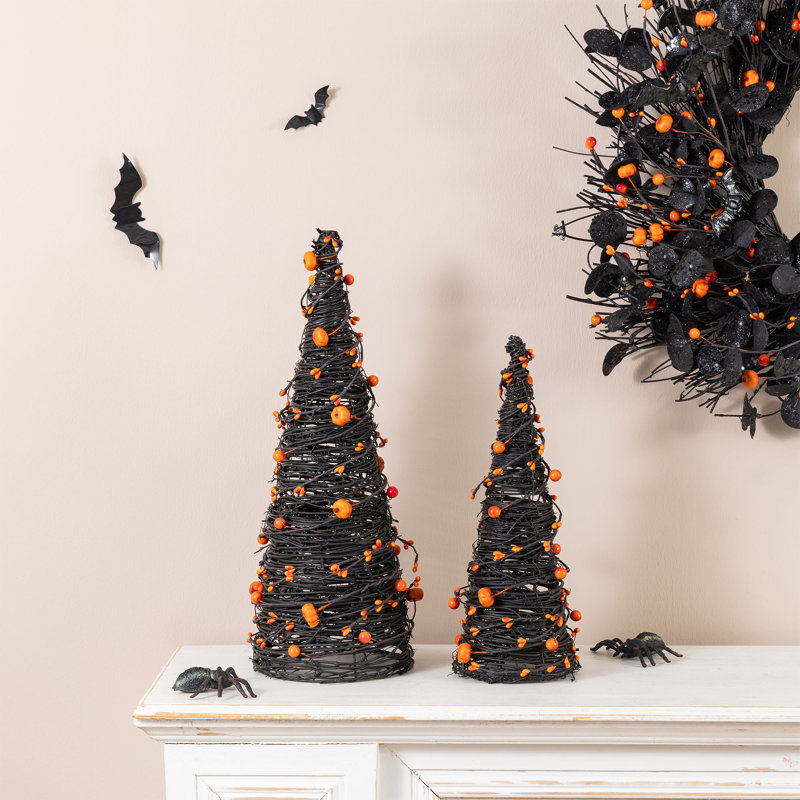Ensemble d'eucalyptus d'Halloween avec chauve-souris citrouille d'Halloween