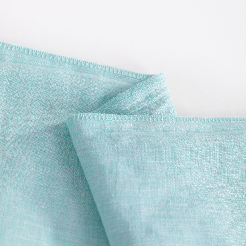 NTBAY Pillowcases 2-Pack 100% Linen  Wrinkle Fade Stain Resistant Envelope Closure 20x26 Inches, King Pillowcases, Light Blue