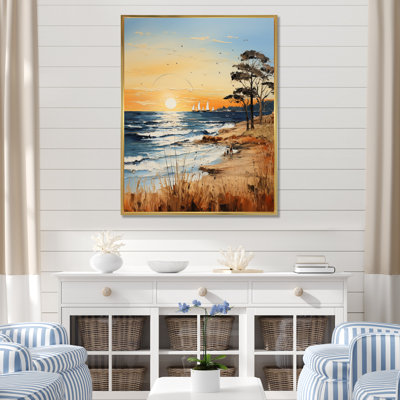 Coastalbeach Beach Bliss Pointillism I - Nautique et plage, salon d'art mural