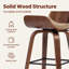 Tabouret de comptoir pivotant en bois cintré Mid-Century-964706073