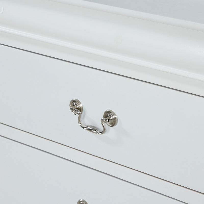 Commode 5 tiroirs Louis Philip 1pc, Blanc