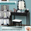Ensemble de meuble-lavabo en bois massif Arguster avec tabouret et miroir-1513973142