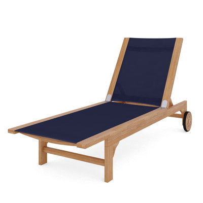 Marihelen 29" Teak Patio Chaise Lounge