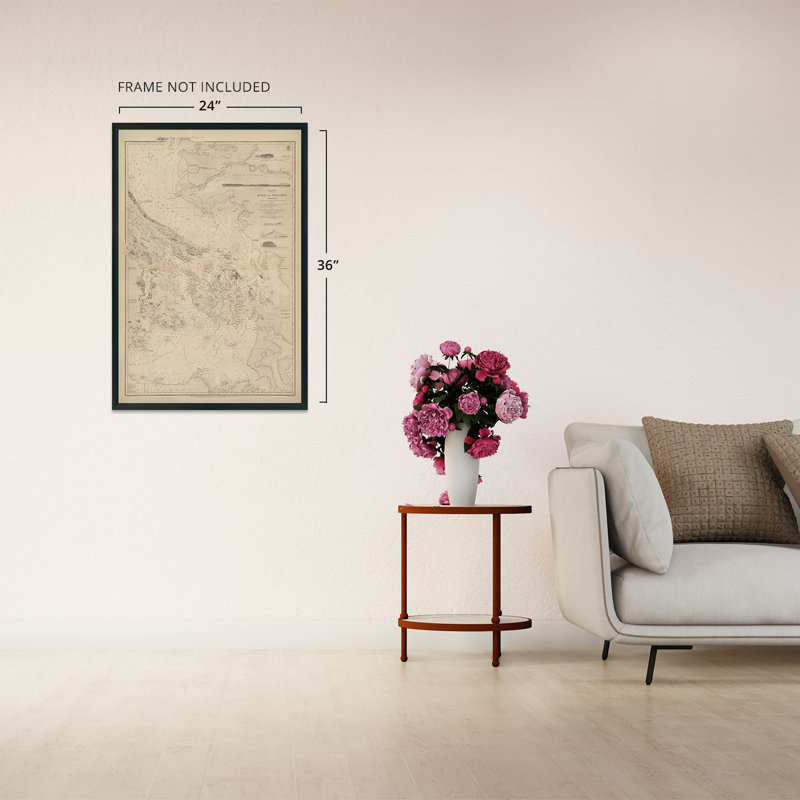 1865, carte sonore Puget sur papier, H 36 po x l 24 po