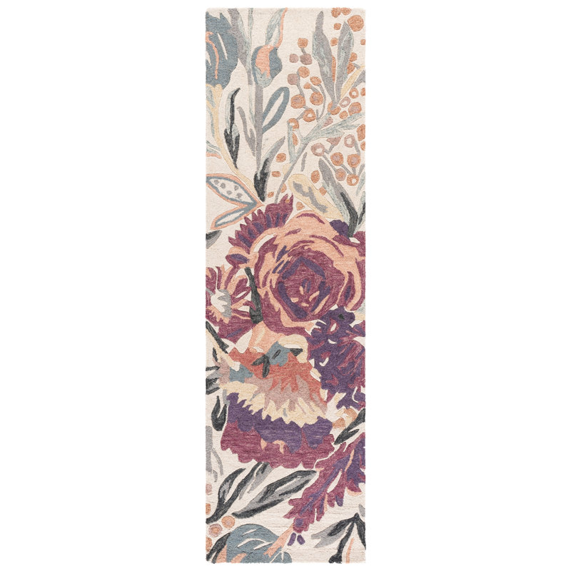 Jardin Hand Tufted Wool;Cotton Floral Indoor Rug, Runner 2'3" x 8'
