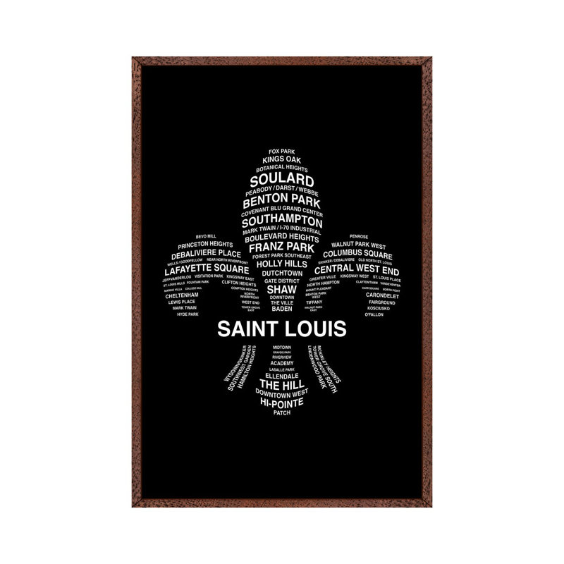 St. Louis Neighborhoods by Benton Park Prints - Print on Canvas, 66.04 cm H x 45.72 cm W, Classic Brown Wood Framed