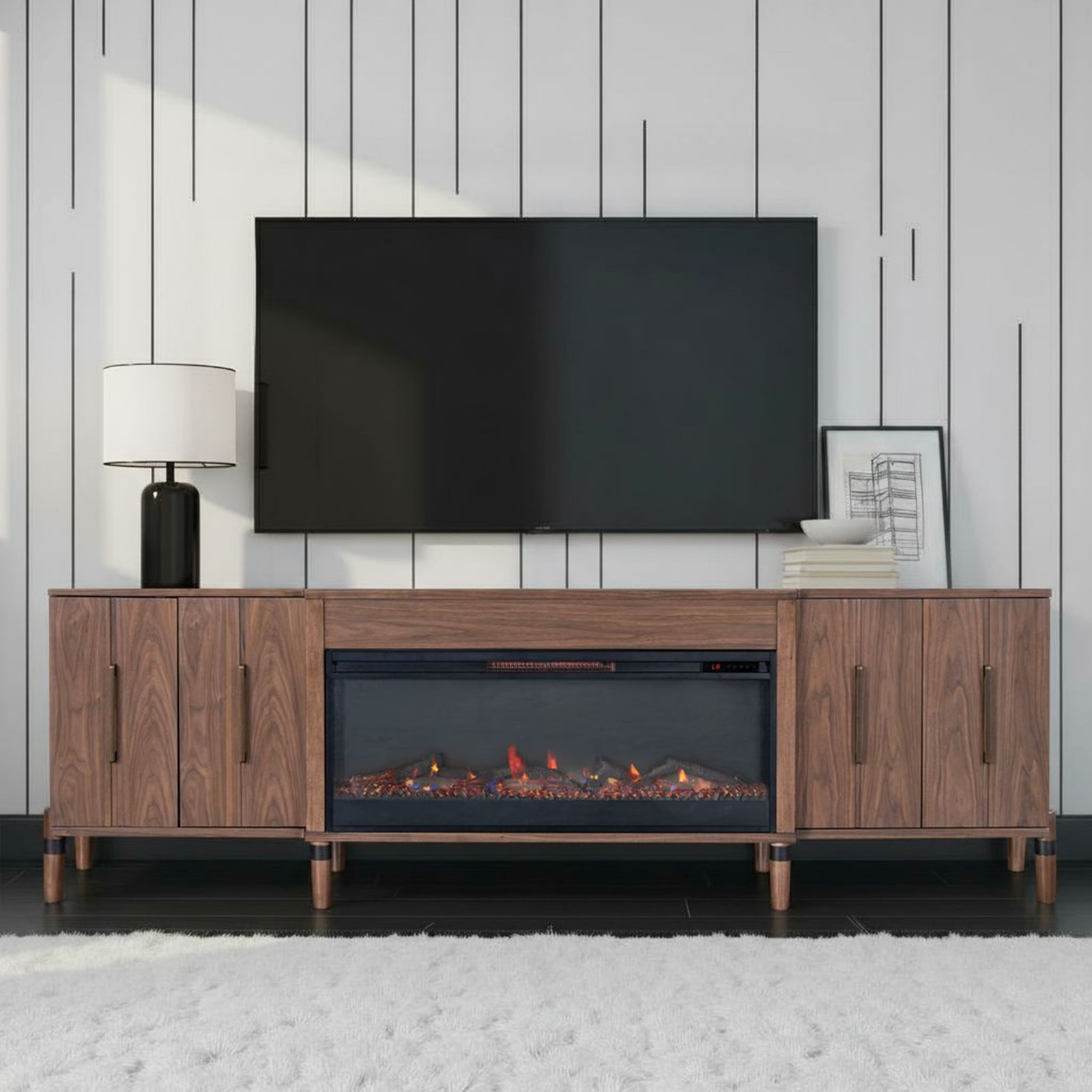 Conner Electric Fireplace TV Stand, 16"H x 94"L x 28"W