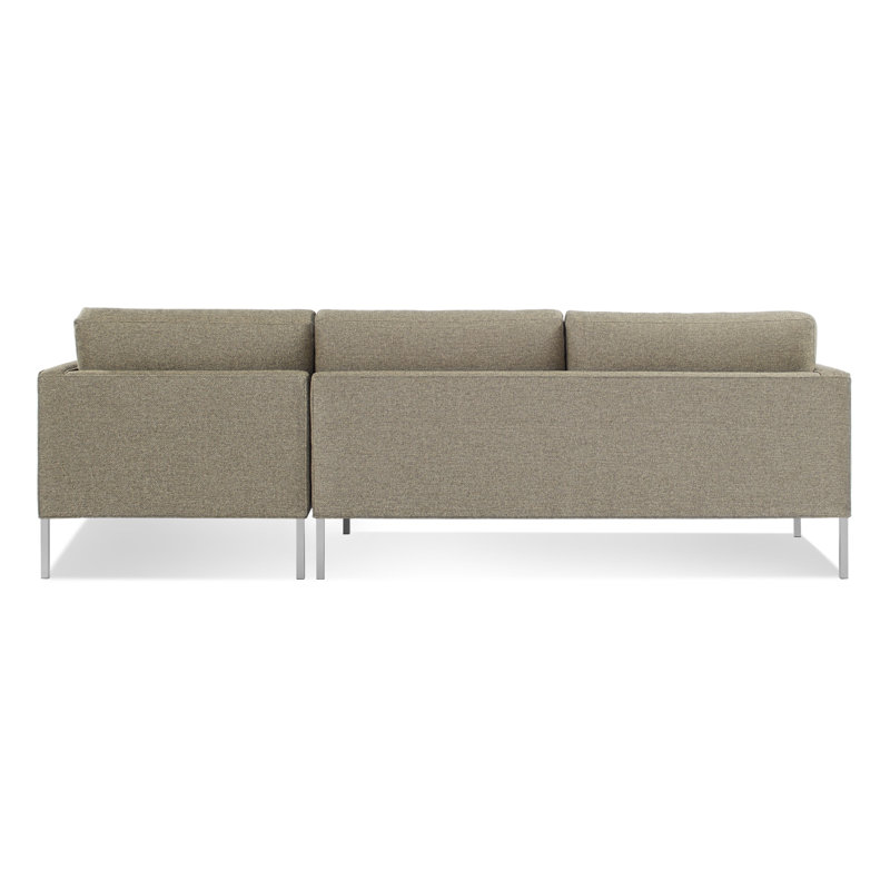 Paramount Chaise Sectional, Stainless Steel, Sanford Ceramic Crossweave, Right Hand Facing
