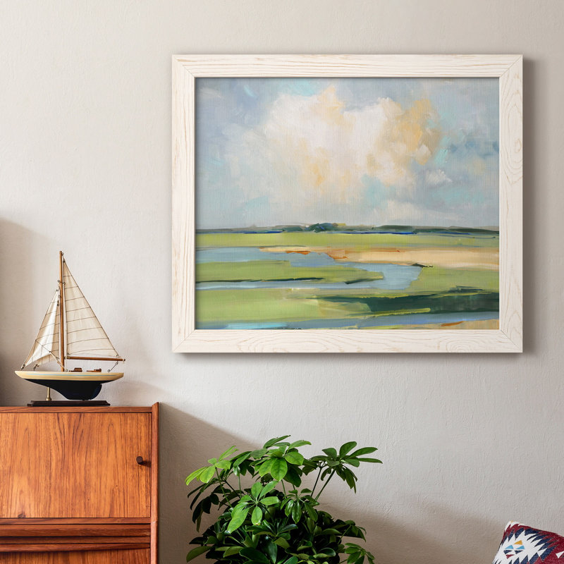 Pastel Horizon II - peinture sur toile encadrée, H 24 po x l 18 po x P 1,5 po, Blanc